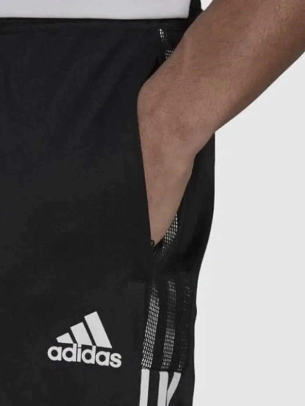 Adidas Men's Tiro Asymmetrical Tape Pants Black/White Size 2XL